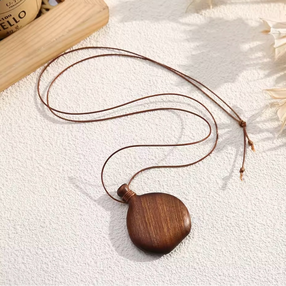 Wooden Water Bottle Pendant Necklace for Women